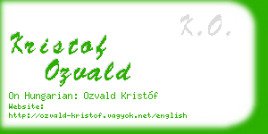 kristof ozvald business card